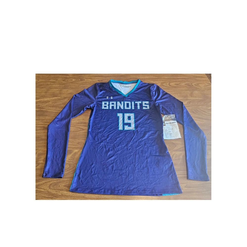 Under Armour Bandits‎ 19 Long Sleeve Athletic Shirt Top Purple Teal